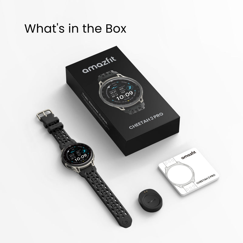 cheetah 2 pro — Box contents flat-lay with charger