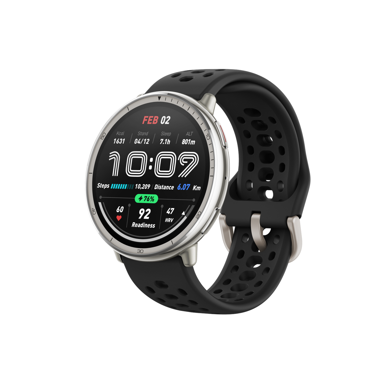 Amazfit Active 2 (Round) Black Sport Silicone