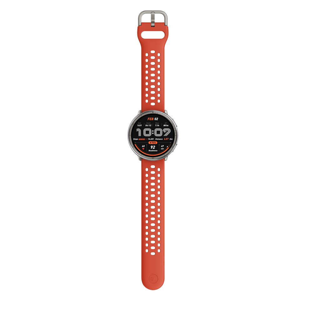 Amazfit Active 2 NFC (Round) Black Leather + Red Silicone