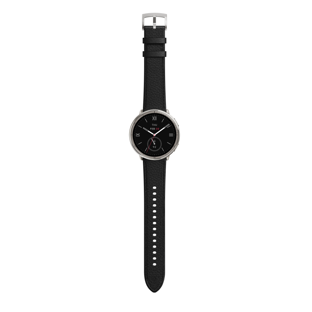 Amazfit Active 2 NFC (Round) Black Leather + Red Silicone