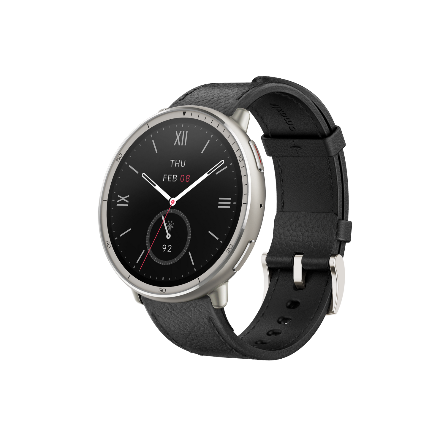 Amazfit Active 2 NFC (Round) Black Leather + Red Silicone