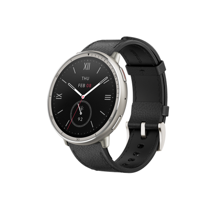 Amazfit Active 2 NFC (Round) Black Leather + Red Silicone