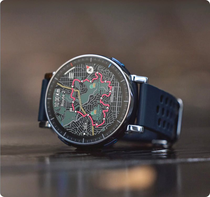 active 3 premium — Macro side profile, offline map screen