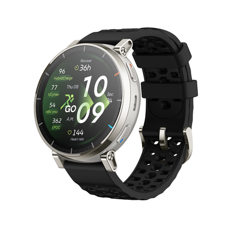 active 3 premium — Apex Silver hero render, black strap