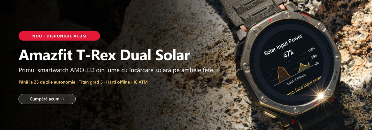 Amazfit T-Rex Dual Solar — disponibil în curând