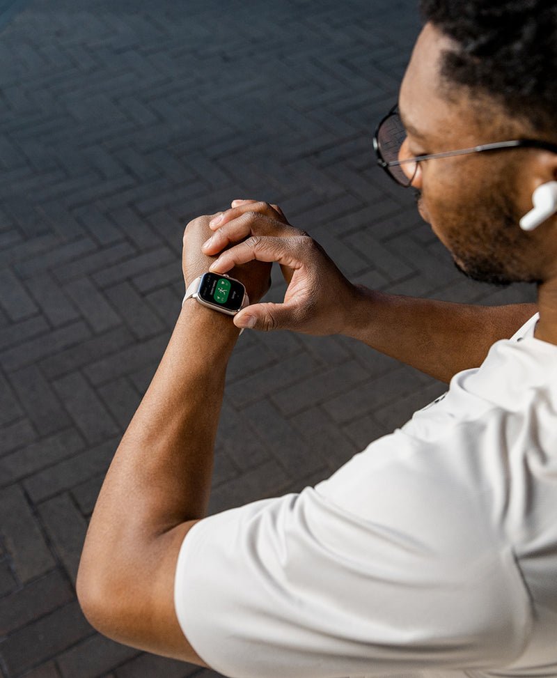 amazfit cheetah square — On-wrist lifestyle, man checking watch